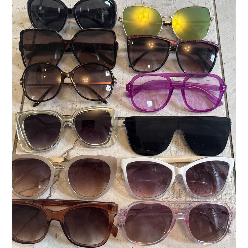 Lot Of  12 CAT EYE & OVERSIZED AUTHENTIC BAROQUE, SUNGLASSES, POLARIZED- LIMITED